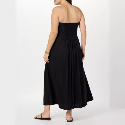 Fashion Tube Top Women Solid Color Dress