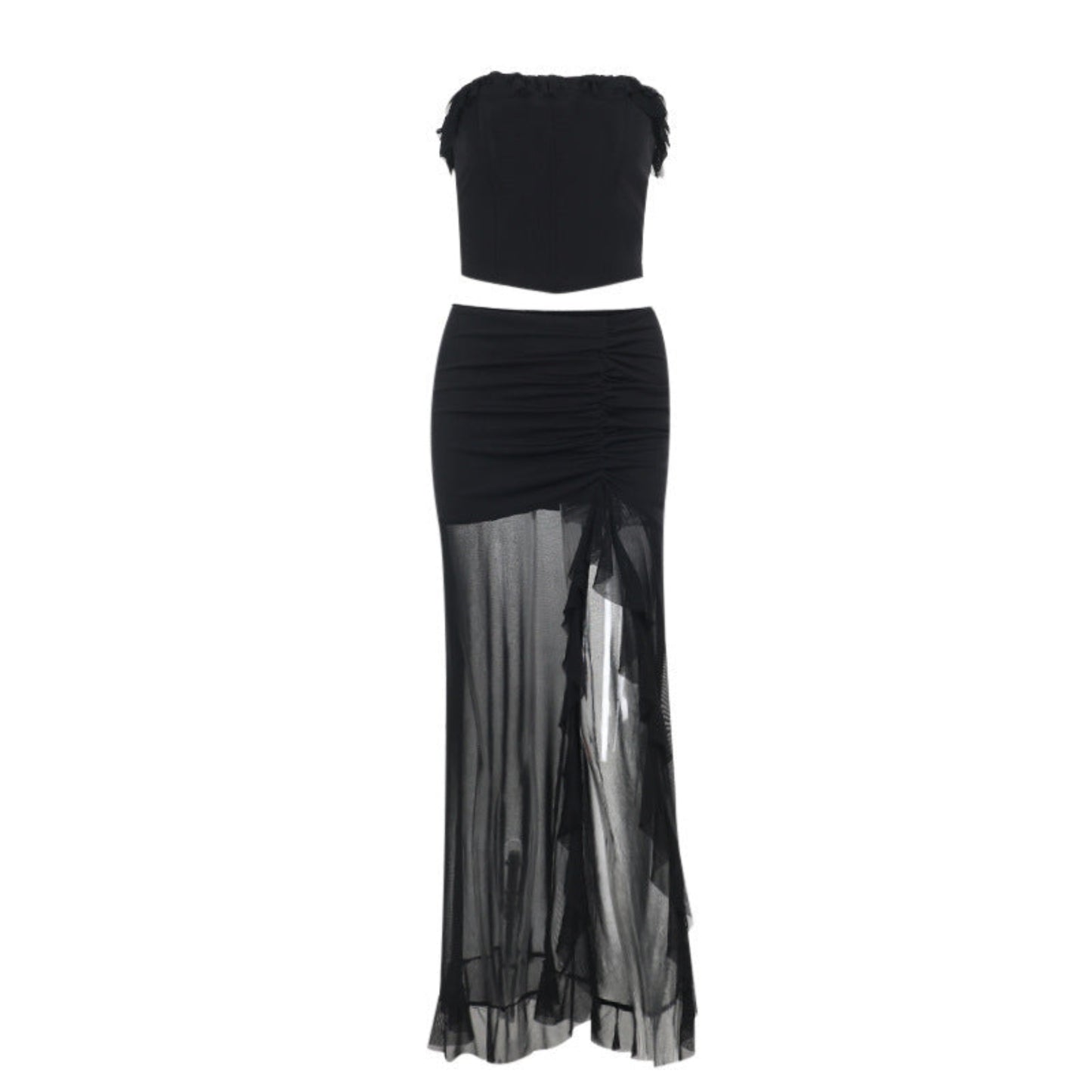 Tube Top Mid-length Dress Set Women