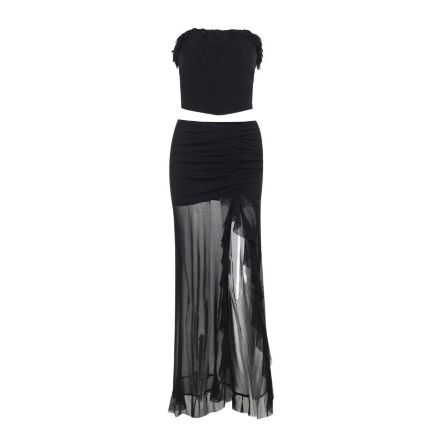 Tube Top Mid-length Dress Set Women