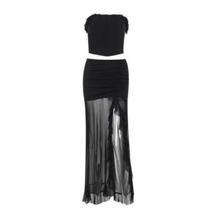 Tube Top Mid-length Dress Set Women