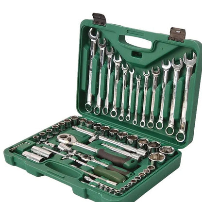 61-Piece Mechanics Tool Set, Socket Tool Set - Including Ratchet Set Metric Drive Socket Wrenches Set, For Auto Repair Machine Repair