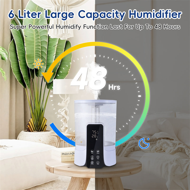 6L Large-capacity Humidifier Intelligent Timed Heating Spray UV Sterilization Intelligent Remote Control