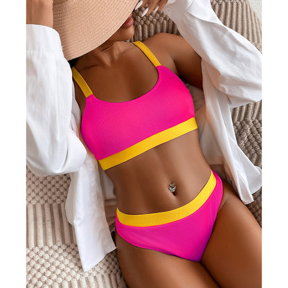 New Special Cloth Thread Sunken Stripe Bikini For Women