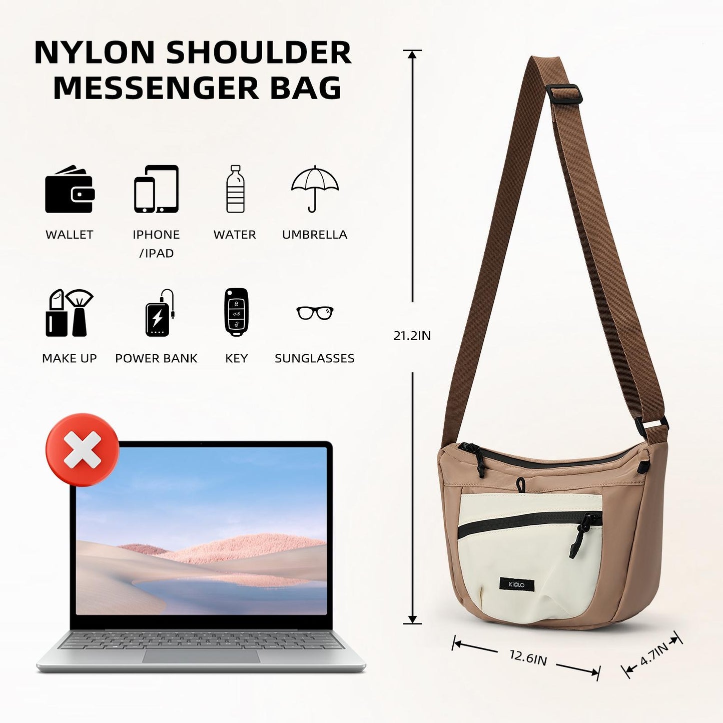 Women's Solid Color Crossbody Bag Fashionable Large Capacity Shoulder Bag For Work School Casual Trendy Versatile High-quality Daily Commuting Bag