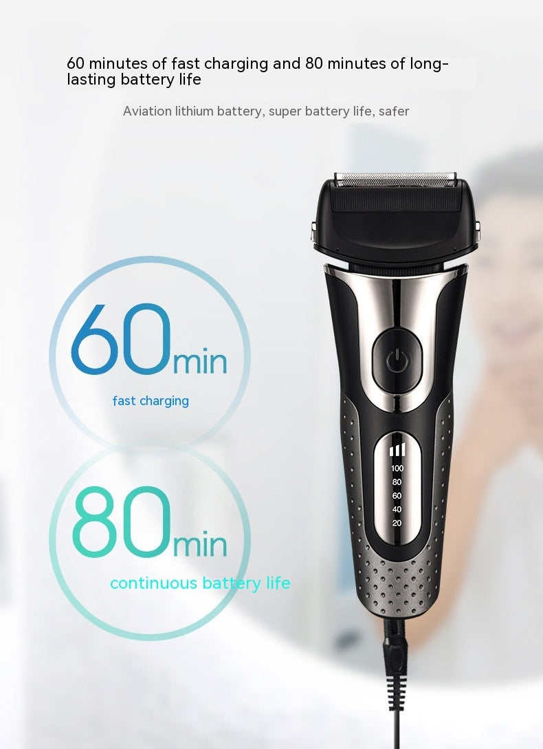 Reciprocating Three-bit Floating Shaver LED Display Rechargeable Men