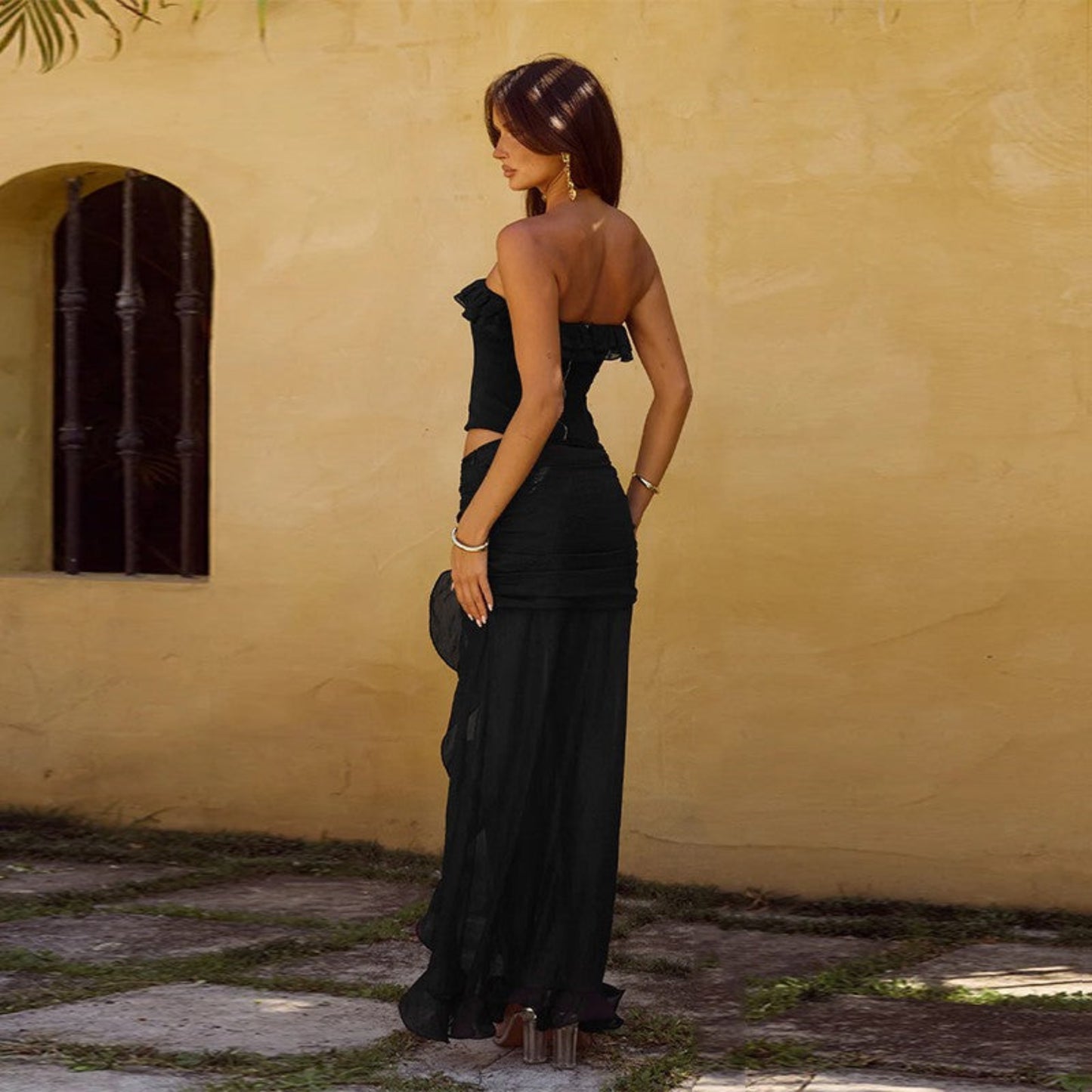 Tube Top Mid-length Dress Set Women