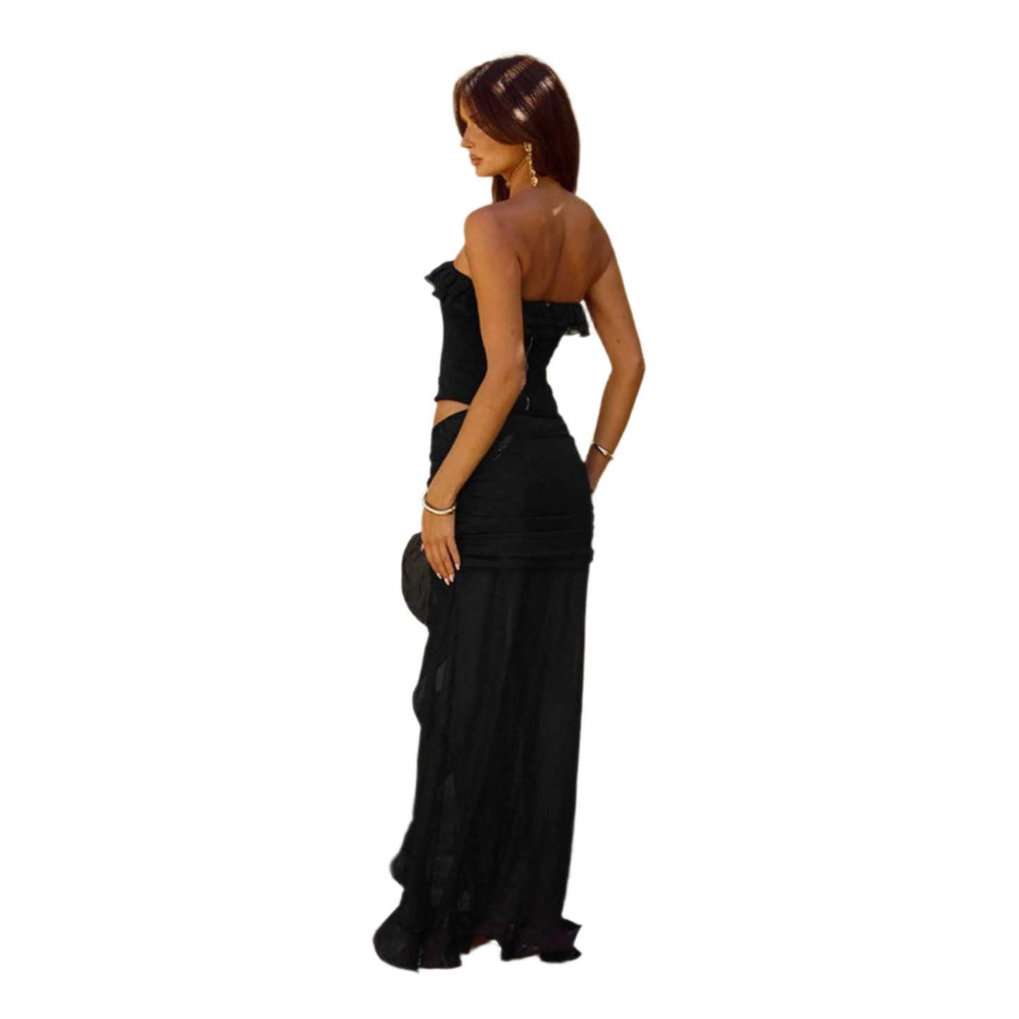 Tube Top Mid-length Dress Set Women