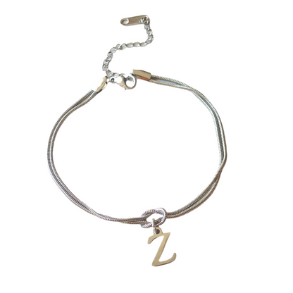 New Letter A-Z Love Knot Bracelets For Women Couple Gold Color Dainty Snake Chain Charm Bracelet Stainless Steel Jewelry Gift Valentine's Day Gifts