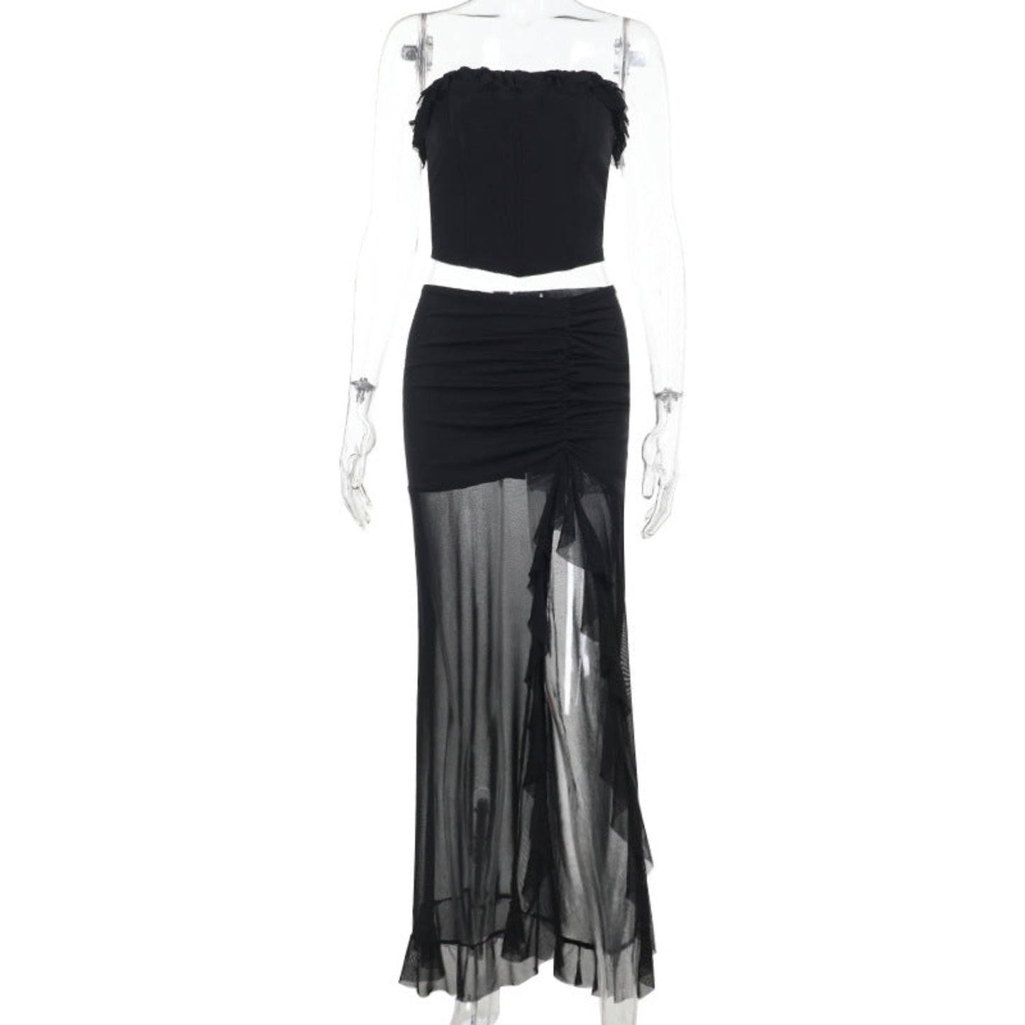 Tube Top Mid-length Dress Set Women