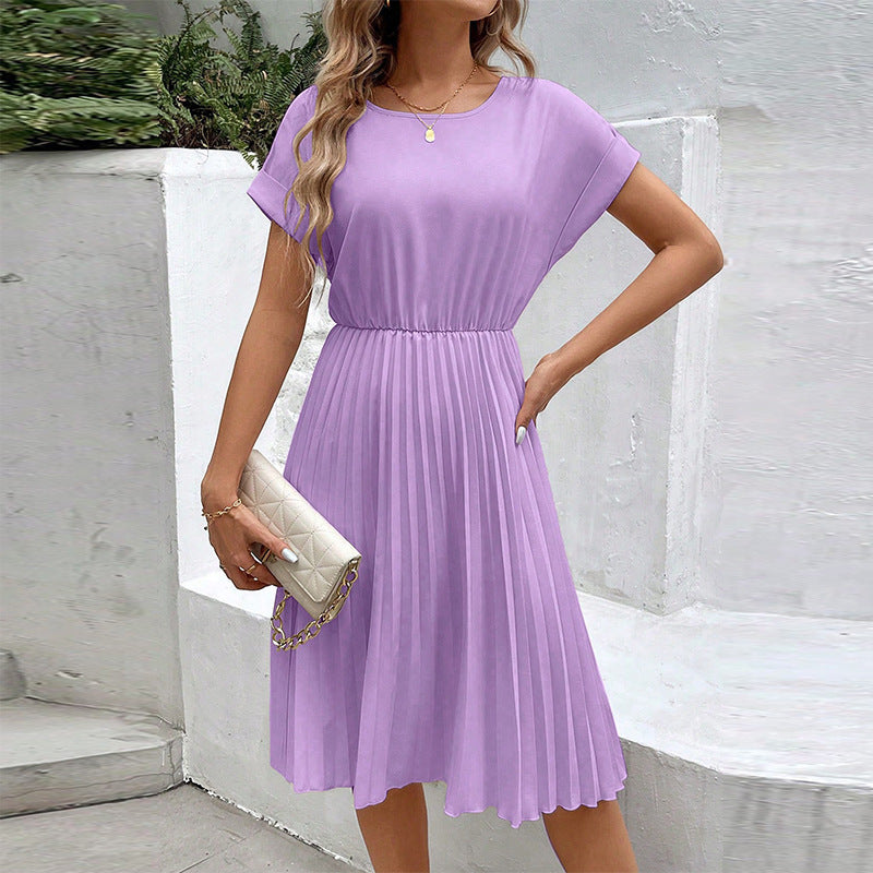 Solid Color Loose Polyester A- Line Skirt For Women