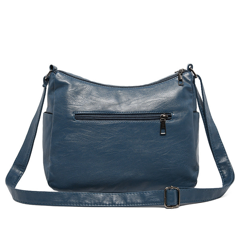 Soft Leather Multi-compartment Multi-pocket Shoulder Messenger Bag