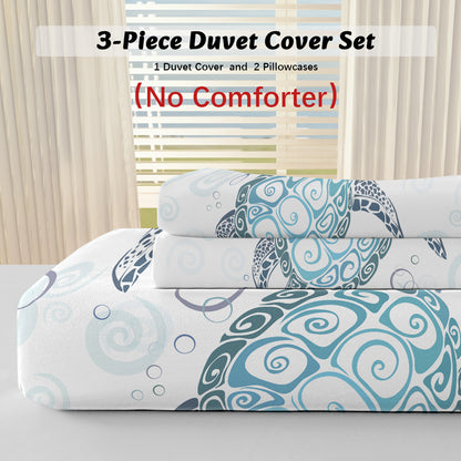 Three Piece Self-produced Bedding Set ,duvet Cover, Pillowcase Back White, Ten Grid Turtle, American Small Size