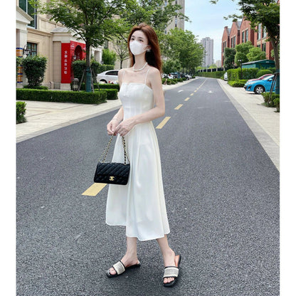 White Suspender Tube Top Dress Women