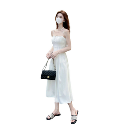 White Suspender Tube Top Dress Women