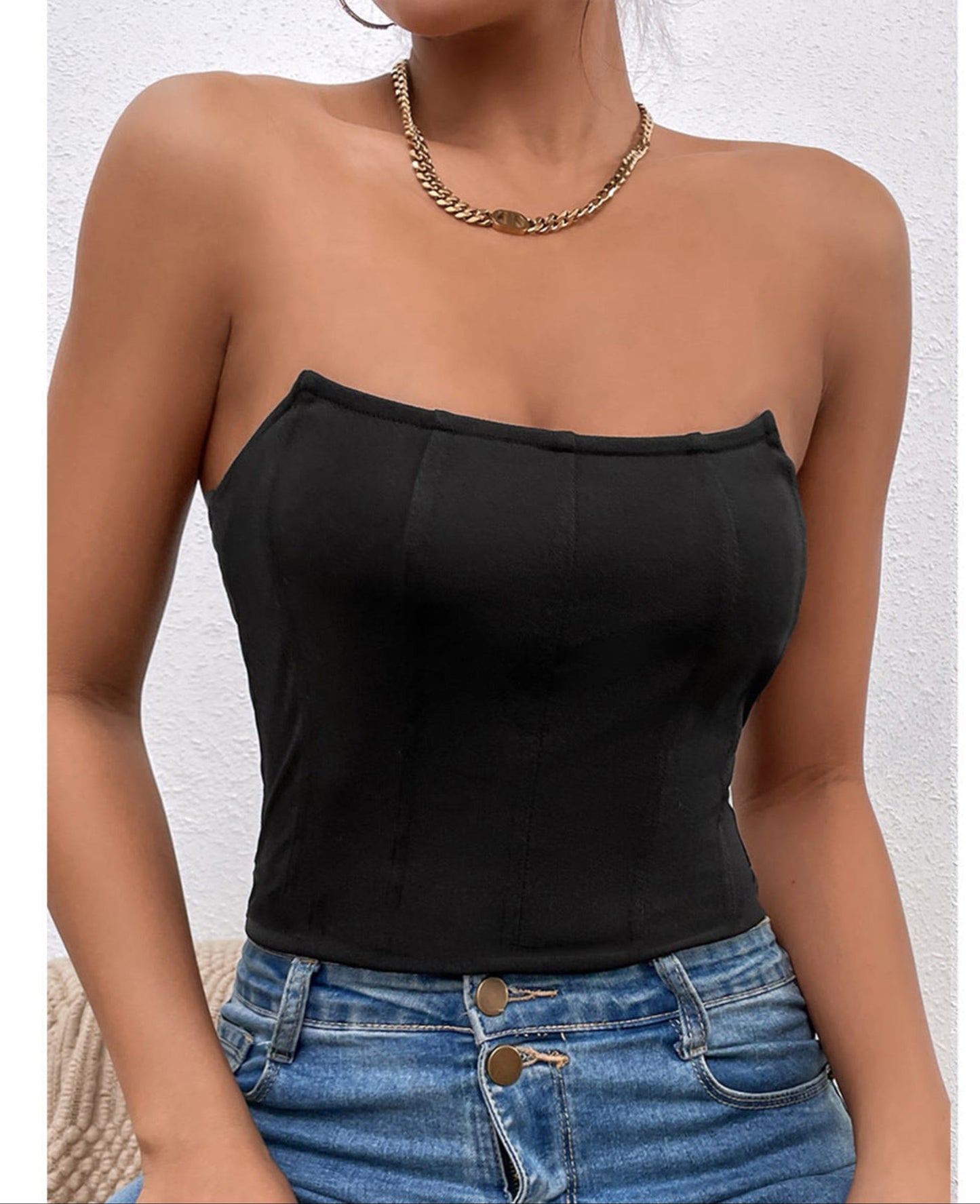 Basic Strapless Tube Top Jumpsuit Women