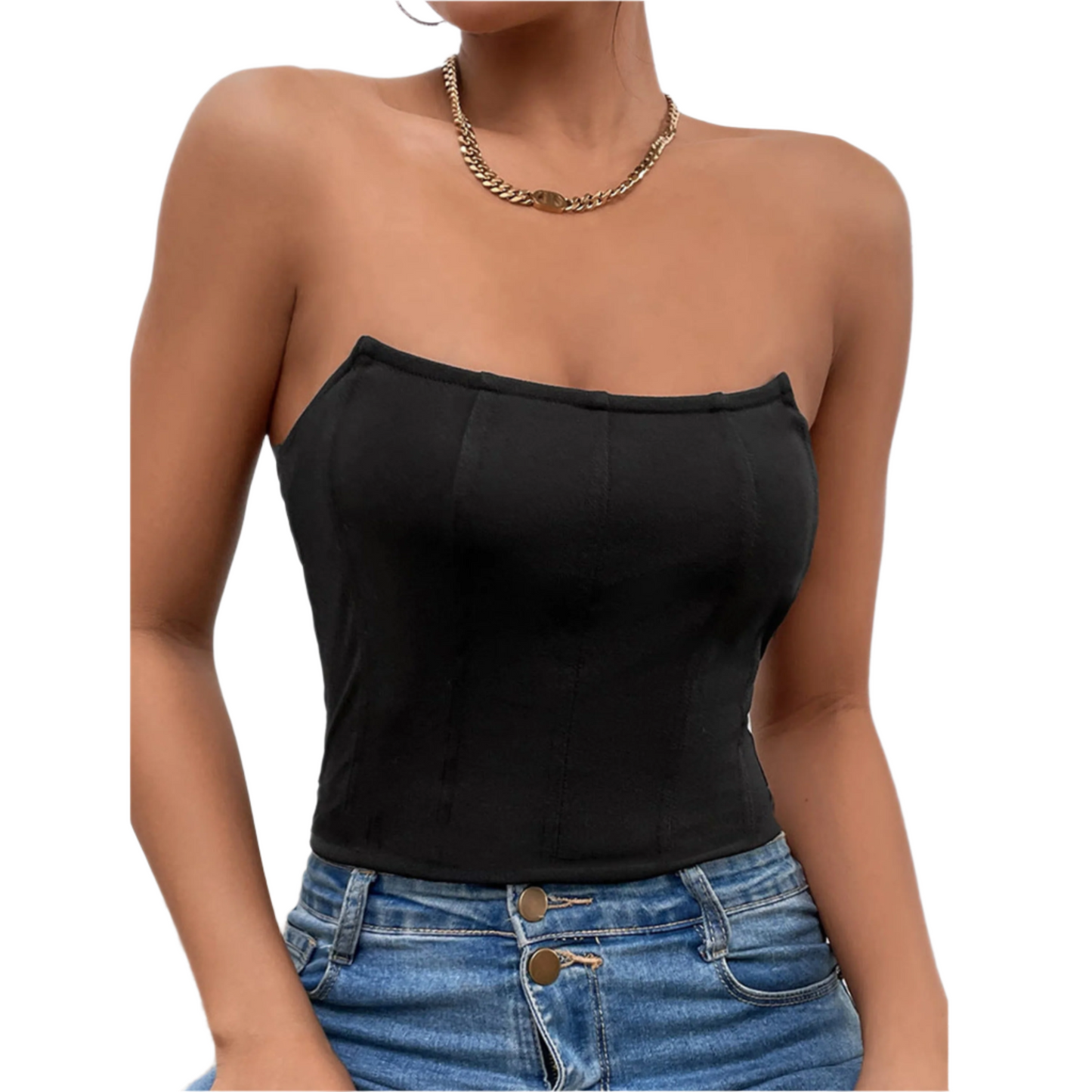 Basic Strapless Tube Top Jumpsuit Women