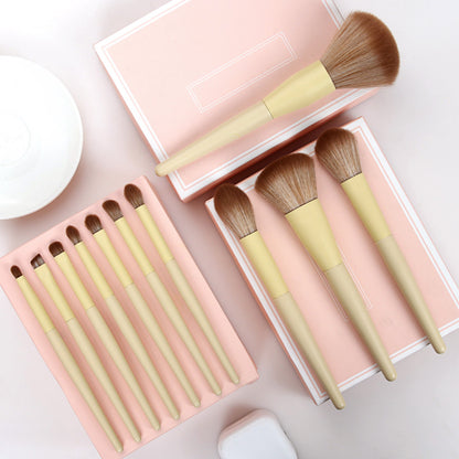 11 makeup brushes yellow set