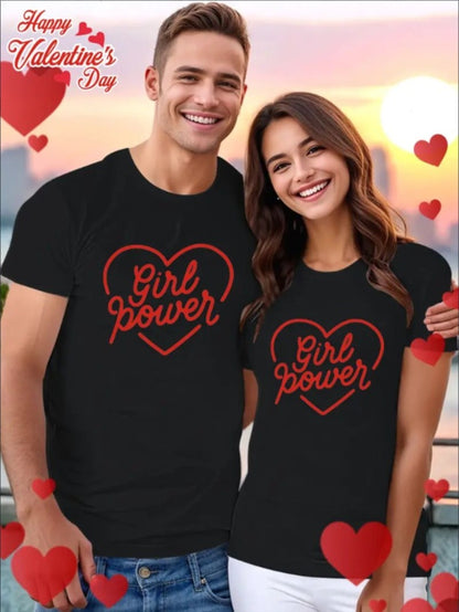 Love Valentine'S Day T-Shirt,   Couple T-Shirt, Couple Christmas, Fashion Casual T-Shirt, Short-Sleeved T-Shirt