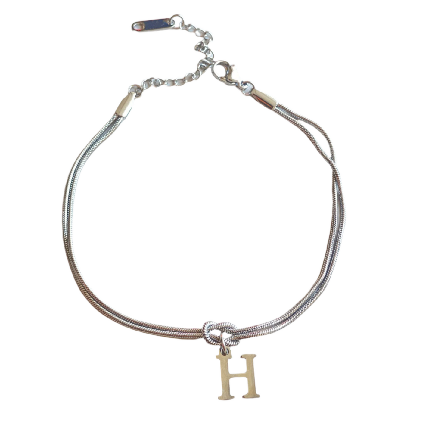 New Letter A-Z Love Knot Bracelets For Women Couple Gold Color Dainty Snake Chain Charm Bracelet Stainless Steel Jewelry Gift Valentine's Day Gifts