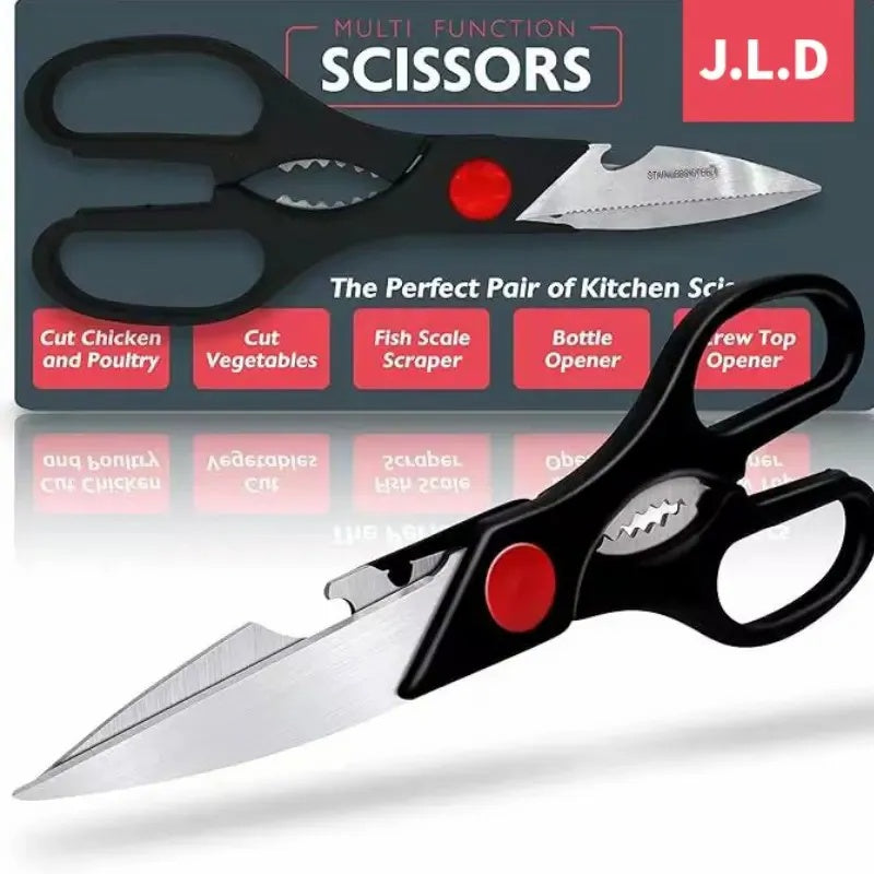 Heavy Duty Multi-Purpose Kitchen Scissors, Food Scissors, Sharp Scissors With Nutcrackers, Bottle Opener, Can Opener, Vegetable Cutting Scissors, Chopping Scissors, Multi-Purpose Utensil Gadgets