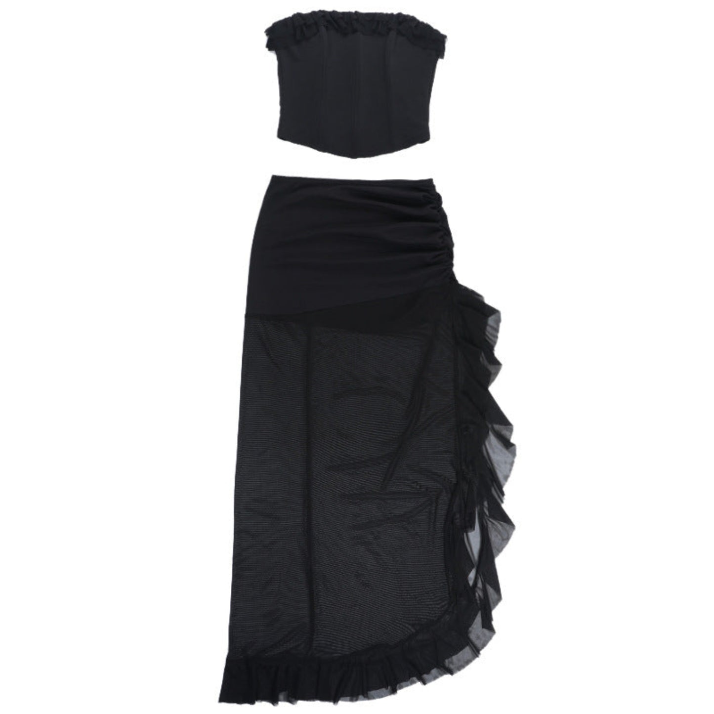 Tube Top Mid-length Dress Set Women