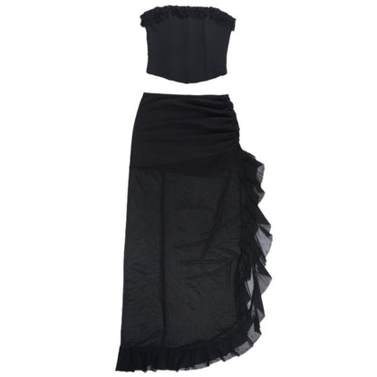 Tube Top Mid-length Dress Set Women
