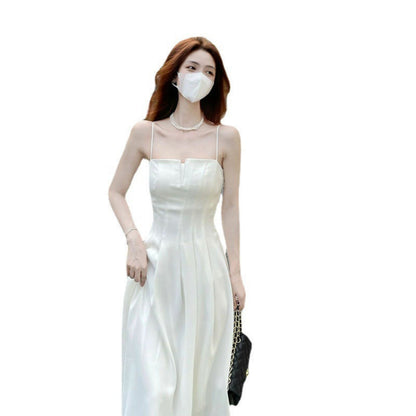 White Suspender Tube Top Dress Women