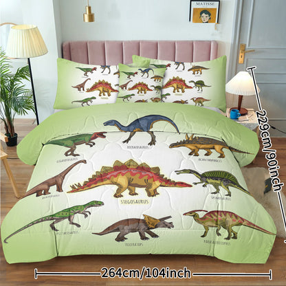 Self-produced Digital Blanket Three Piece Set ,with Cushion Cover,dinosaur Family American Small Size