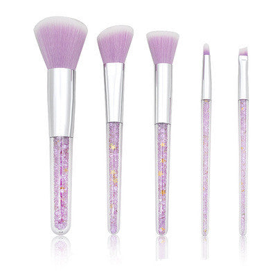 5 transparent handle makeup brushes