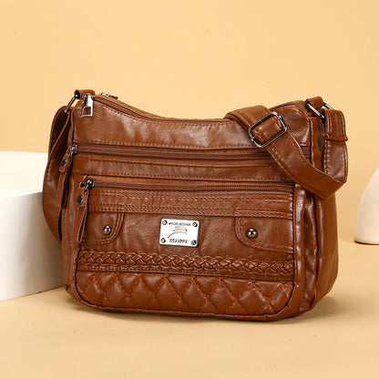 New Fashion Wash Soft Leather Shoulder Bag