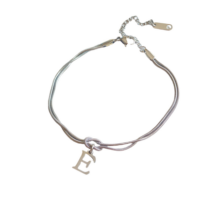 New Letter A-Z Love Knot Bracelets For Women Couple Gold Color Dainty Snake Chain Charm Bracelet Stainless Steel Jewelry Gift Valentine's Day Gifts