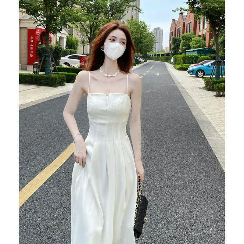 White Suspender Tube Top Dress Women