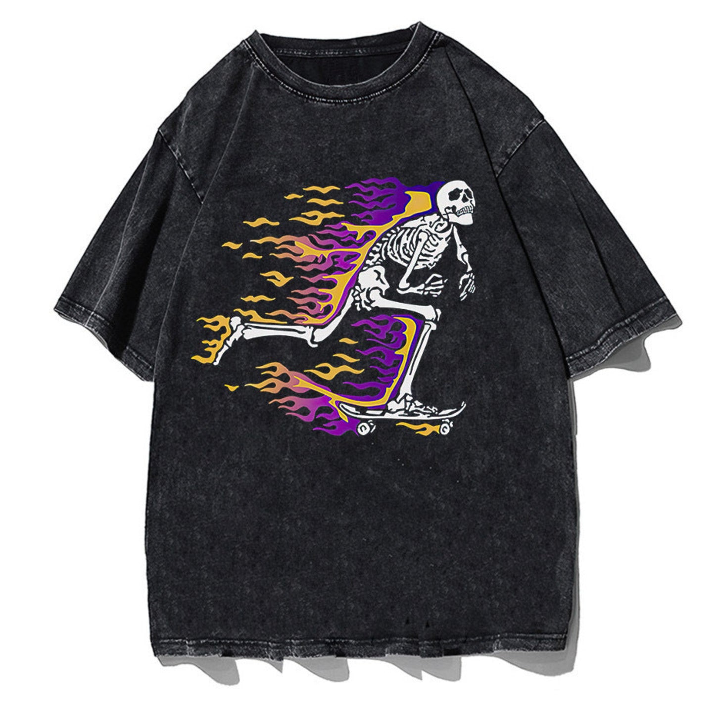 Unisex Skull Pattern Oversized T-shirt