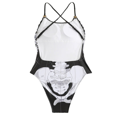 Women's Skeleton Printed Swimsuit Bikini