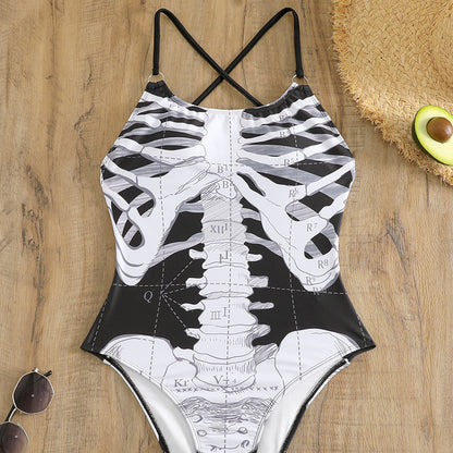 Women's Skeleton Printed Swimsuit Bikini
