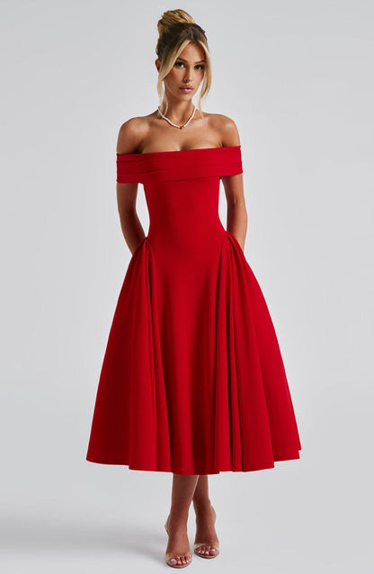 Fashion Personality Pure Color Tube-top Dress Women