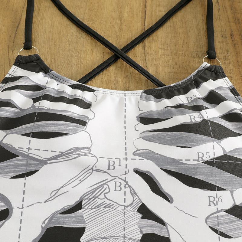 Women's Skeleton Printed Swimsuit Bikini
