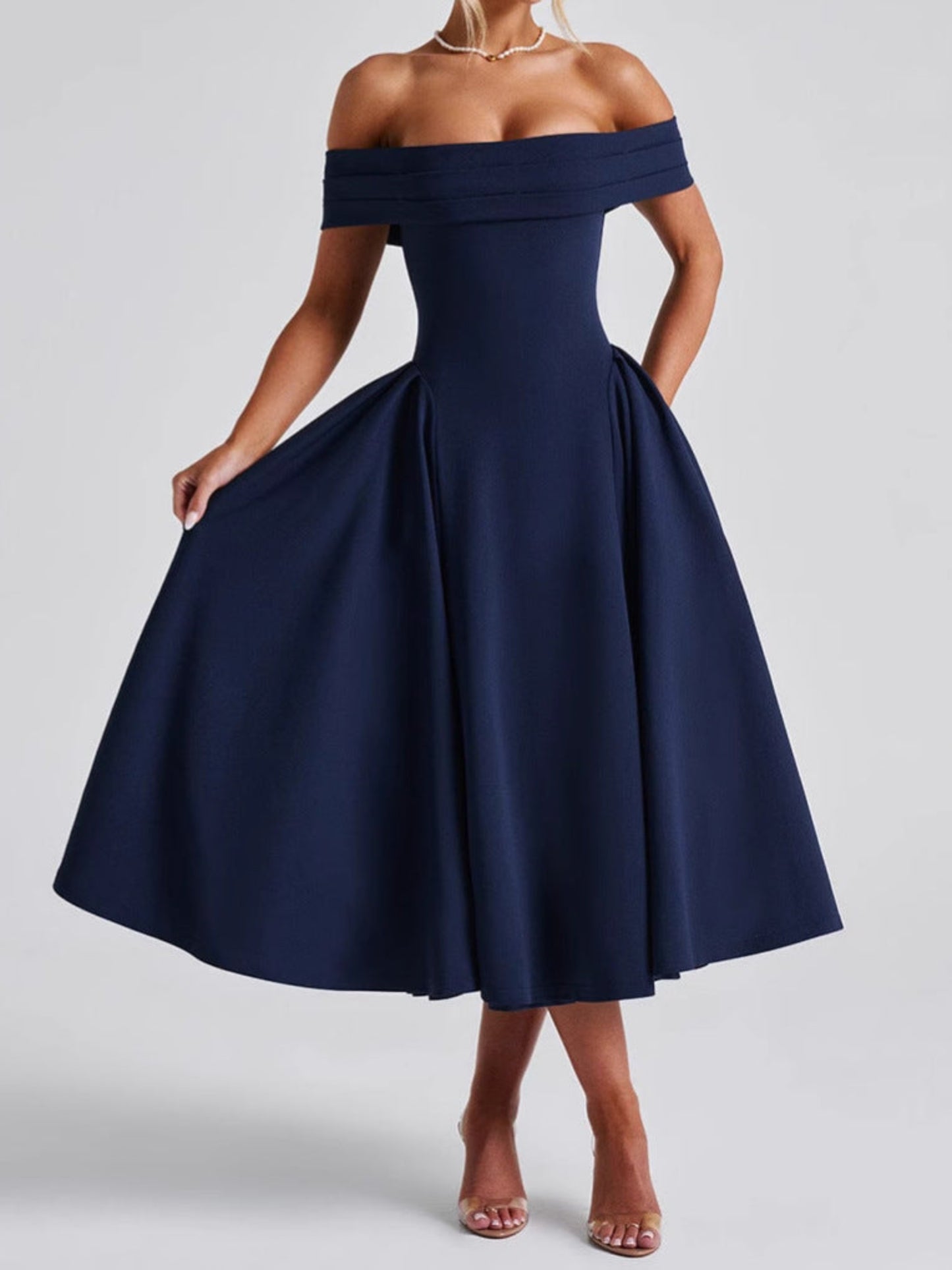 Fashion Personality Pure Color Tube-top Dress Women