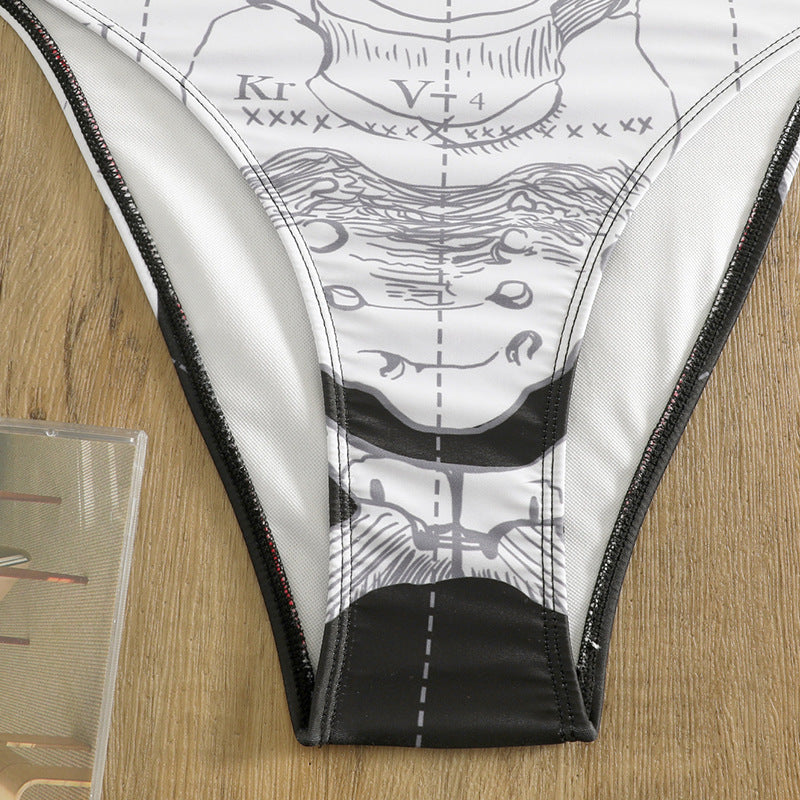 Women's Skeleton Printed Swimsuit Bikini