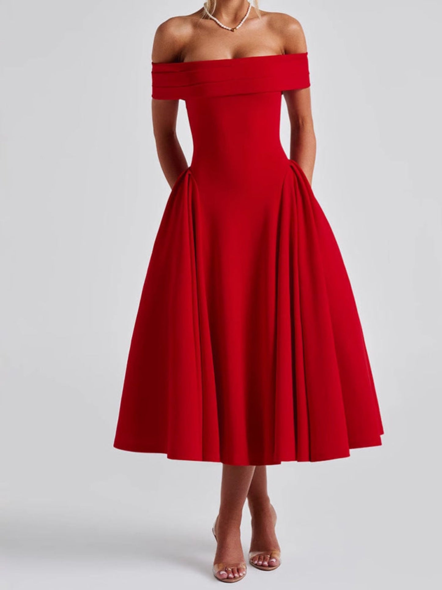 Fashion Personality Pure Color Tube-top Dress Women