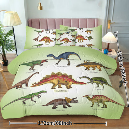 Self-produced Digital Blanket Three Piece Set ,with Cushion Cover,dinosaur Family American Small Size