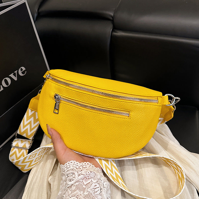 Fashion Chest Bag Women's New Solid Color One-shoulder Crossbody