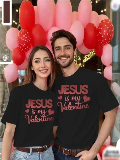 Love Valentine'S Day T-Shirt,   Couple T-Shirt, Couple Christmas, Fashion Casual T-Shirt, Short-Sleeved T-Shirt