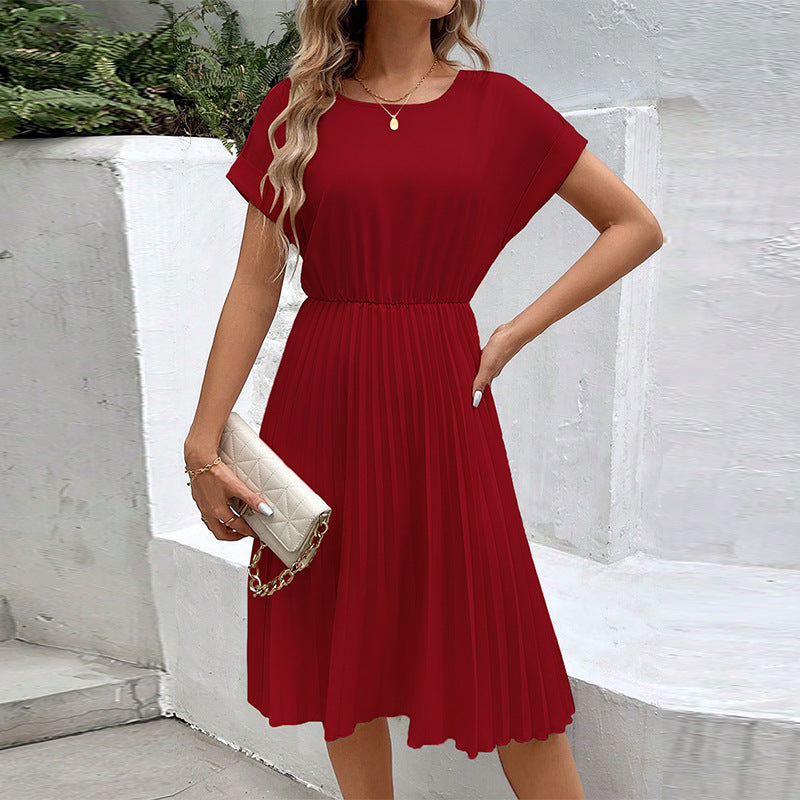 Solid Color Loose Polyester A- Line Skirt For Women