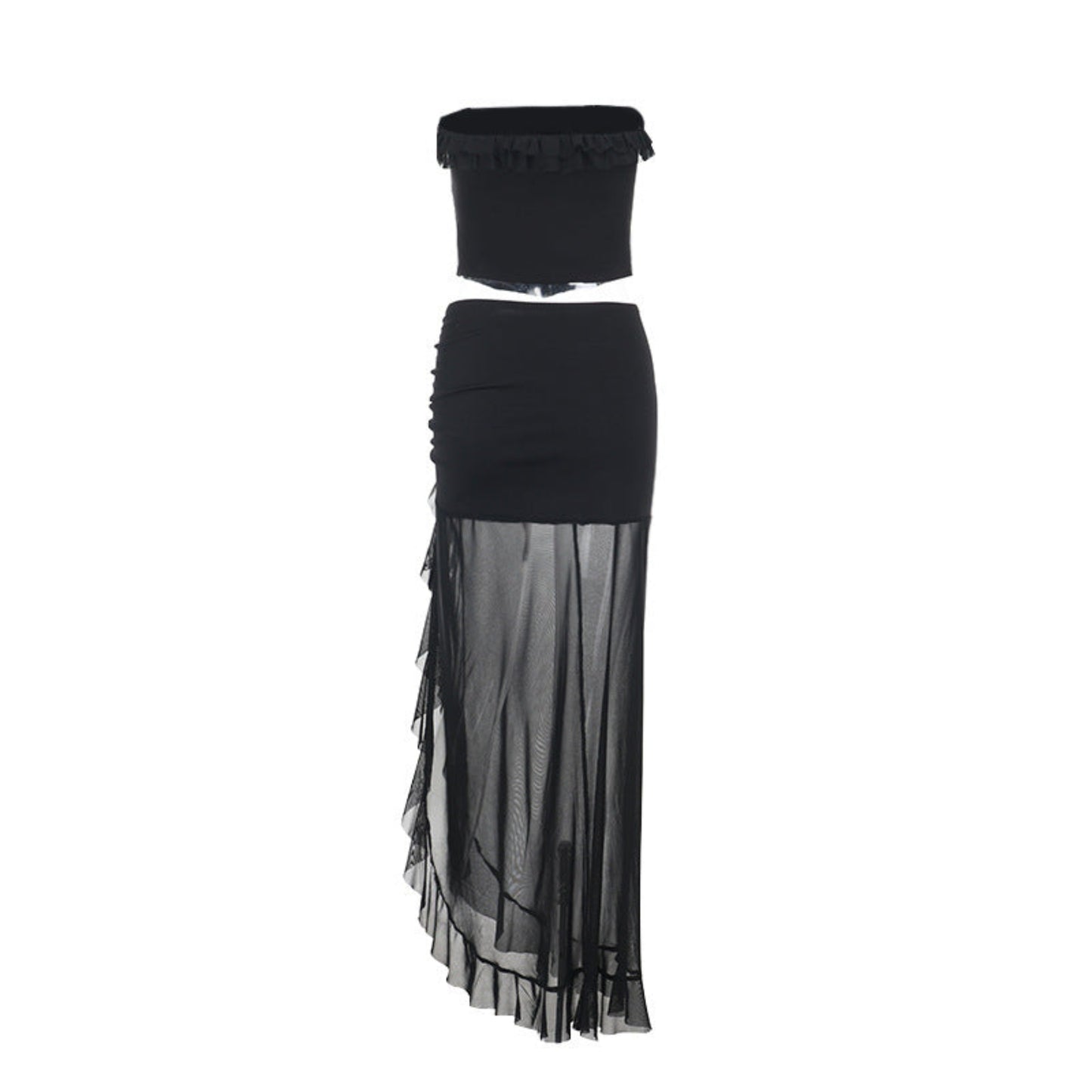 Tube Top Mid-length Dress Set Women