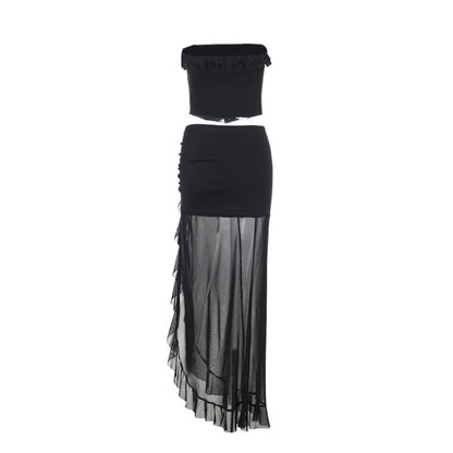 Tube Top Mid-length Dress Set Women