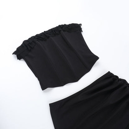 Tube Top Mid-length Dress Set Women