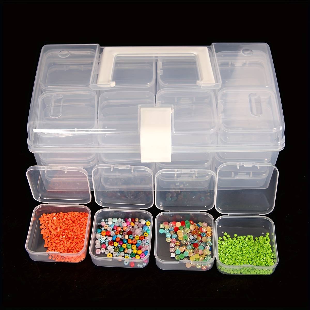 32-grid Transparent Plastic Storage Box Large Capacity Portable