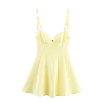 New Summer Bow Suspenders Dress
