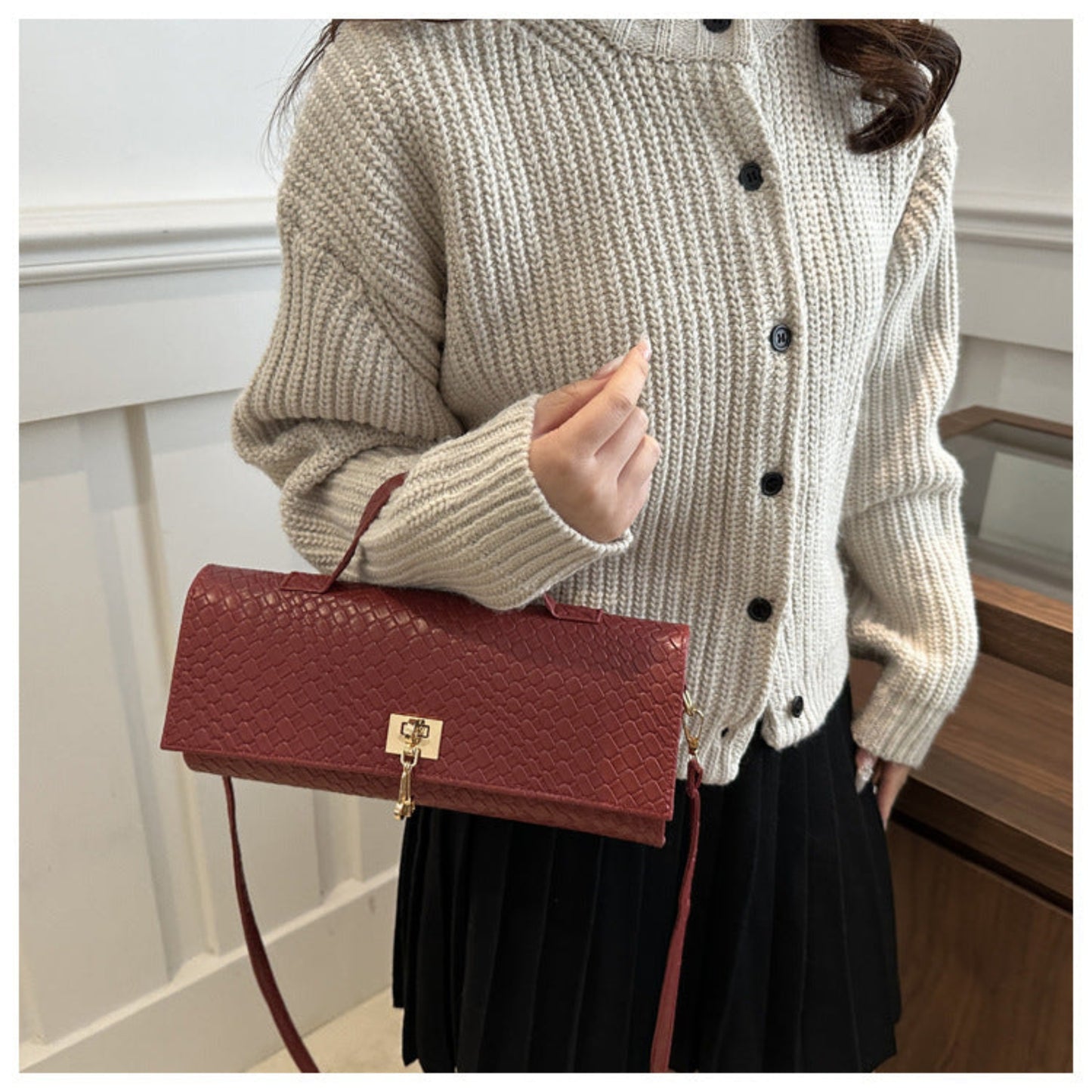 Solid-color Minimalist Versatile And Premium-feel Crossbody Bag For Women